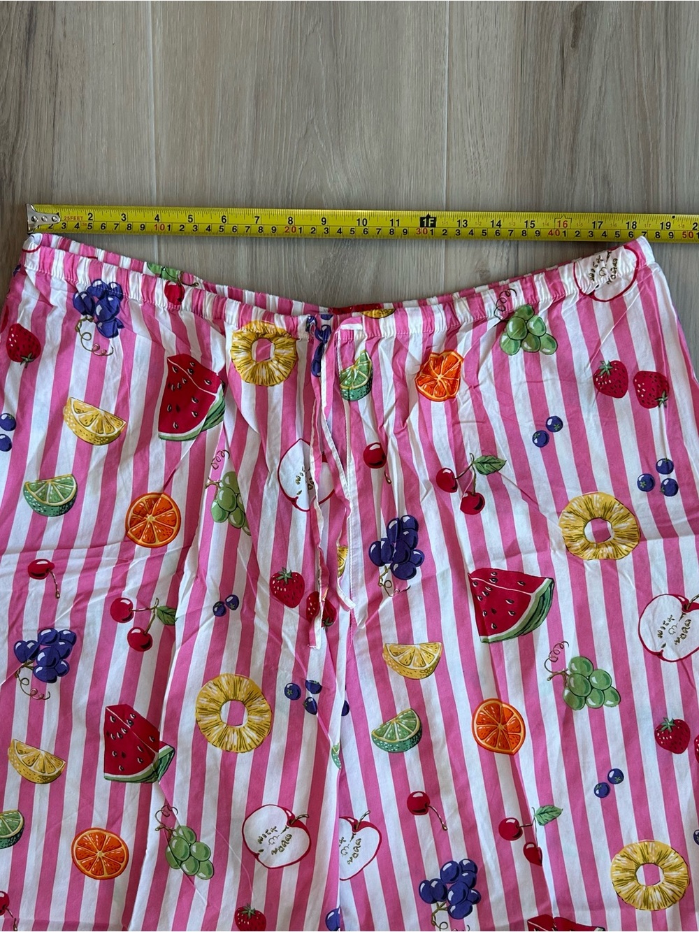 Nick & Nora Sleepwear Pink & White Striped Fruit Pajama Set Size XXL 100% Cotton - Picture 6 of 9